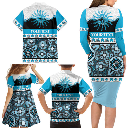 Sharks NAIDOC Week Personalised Family Matching Long Sleeve Bodycon Dress and Hawaiian Shirt Aboriginal Torres Strait Islanders Vibe