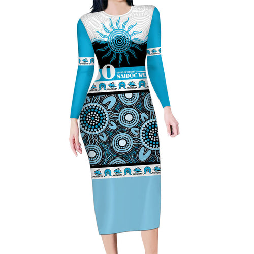 Sharks NAIDOC Week Personalised Family Matching Long Sleeve Bodycon Dress and Hawaiian Shirt Aboriginal Torres Strait Islanders Vibe