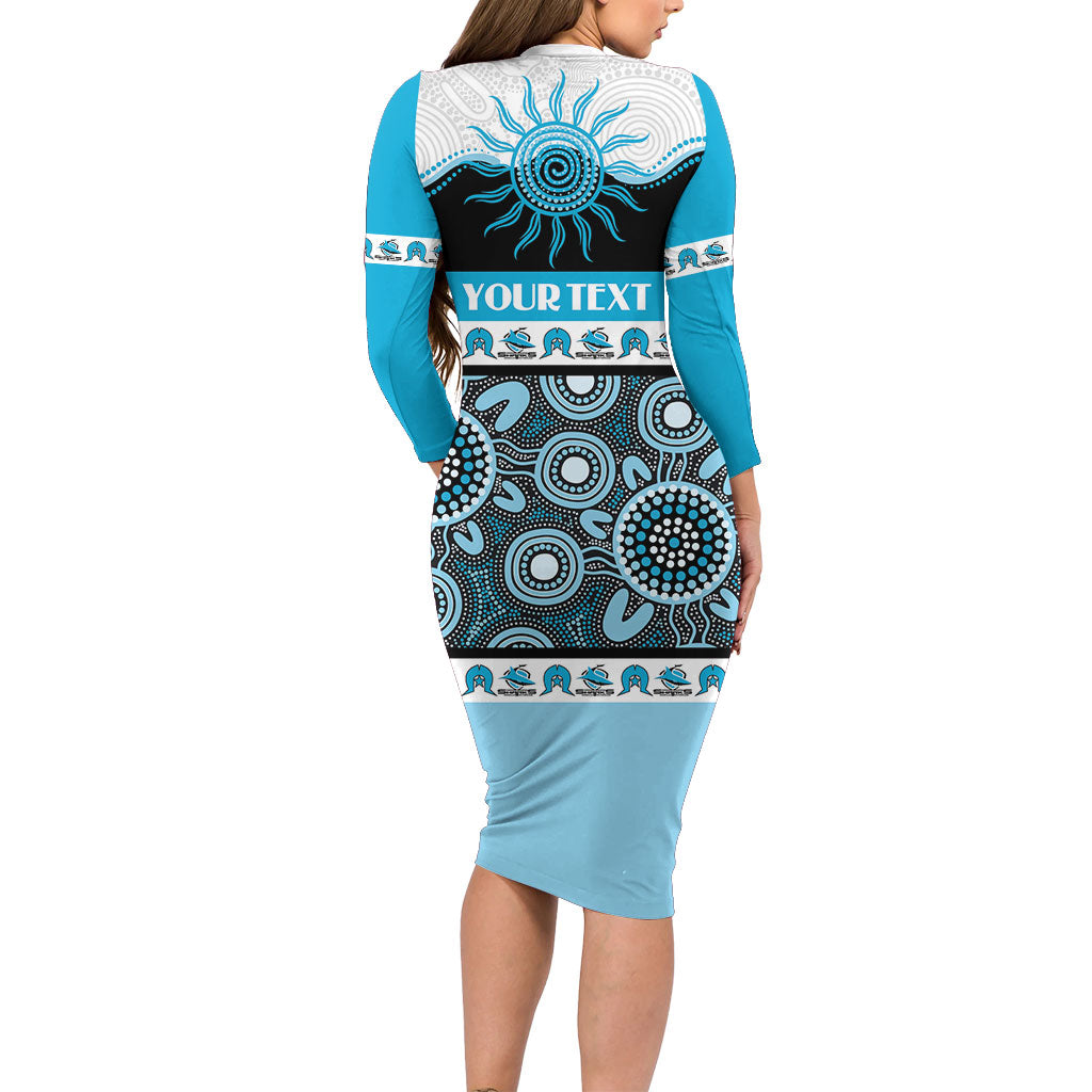 Sharks NAIDOC Week Personalised Family Matching Long Sleeve Bodycon Dress and Hawaiian Shirt Aboriginal Torres Strait Islanders Vibe