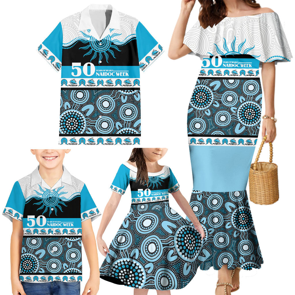 Sharks NAIDOC Week Personalised Family Matching Mermaid Dress and Hawaiian Shirt Aboriginal Torres Strait Islanders Vibe