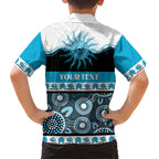 Sharks NAIDOC Week Personalised Family Matching Off The Shoulder Long Sleeve Dress and Hawaiian Shirt Aboriginal Torres Strait Islanders Vibe