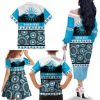 Sharks NAIDOC Week Personalised Family Matching Off The Shoulder Long Sleeve Dress and Hawaiian Shirt Aboriginal Torres Strait Islanders Vibe
