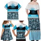 Sharks NAIDOC Week Personalised Family Matching Off Shoulder Maxi Dress and Hawaiian Shirt Aboriginal Torres Strait Islanders Vibe