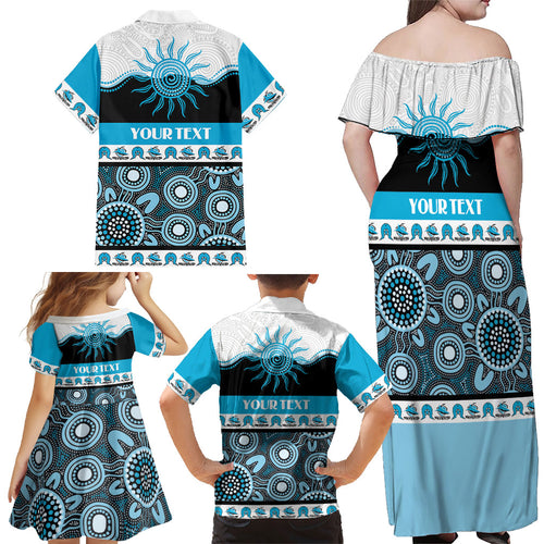 Sharks NAIDOC Week Personalised Family Matching Off Shoulder Maxi Dress and Hawaiian Shirt Aboriginal Torres Strait Islanders Vibe