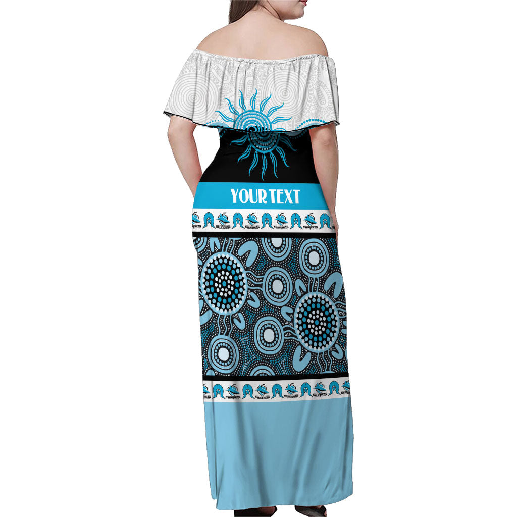 Sharks NAIDOC Week Personalised Family Matching Off Shoulder Maxi Dress and Hawaiian Shirt Aboriginal Torres Strait Islanders Vibe
