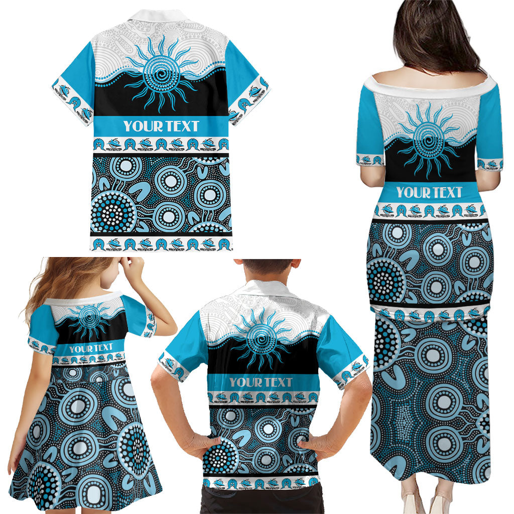 Sharks NAIDOC Week Personalised Family Matching Puletasi and Hawaiian Shirt Aboriginal Torres Strait Islanders Vibe