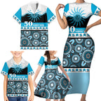 Sharks NAIDOC Week Personalised Family Matching Short Sleeve Bodycon Dress and Hawaiian Shirt Aboriginal Torres Strait Islanders Vibe