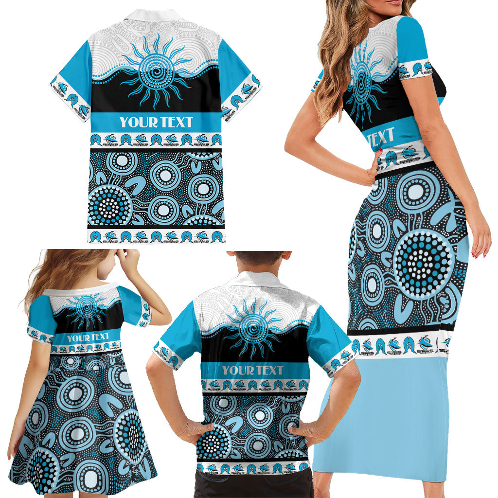 Sharks NAIDOC Week Personalised Family Matching Short Sleeve Bodycon Dress and Hawaiian Shirt Aboriginal Torres Strait Islanders Vibe