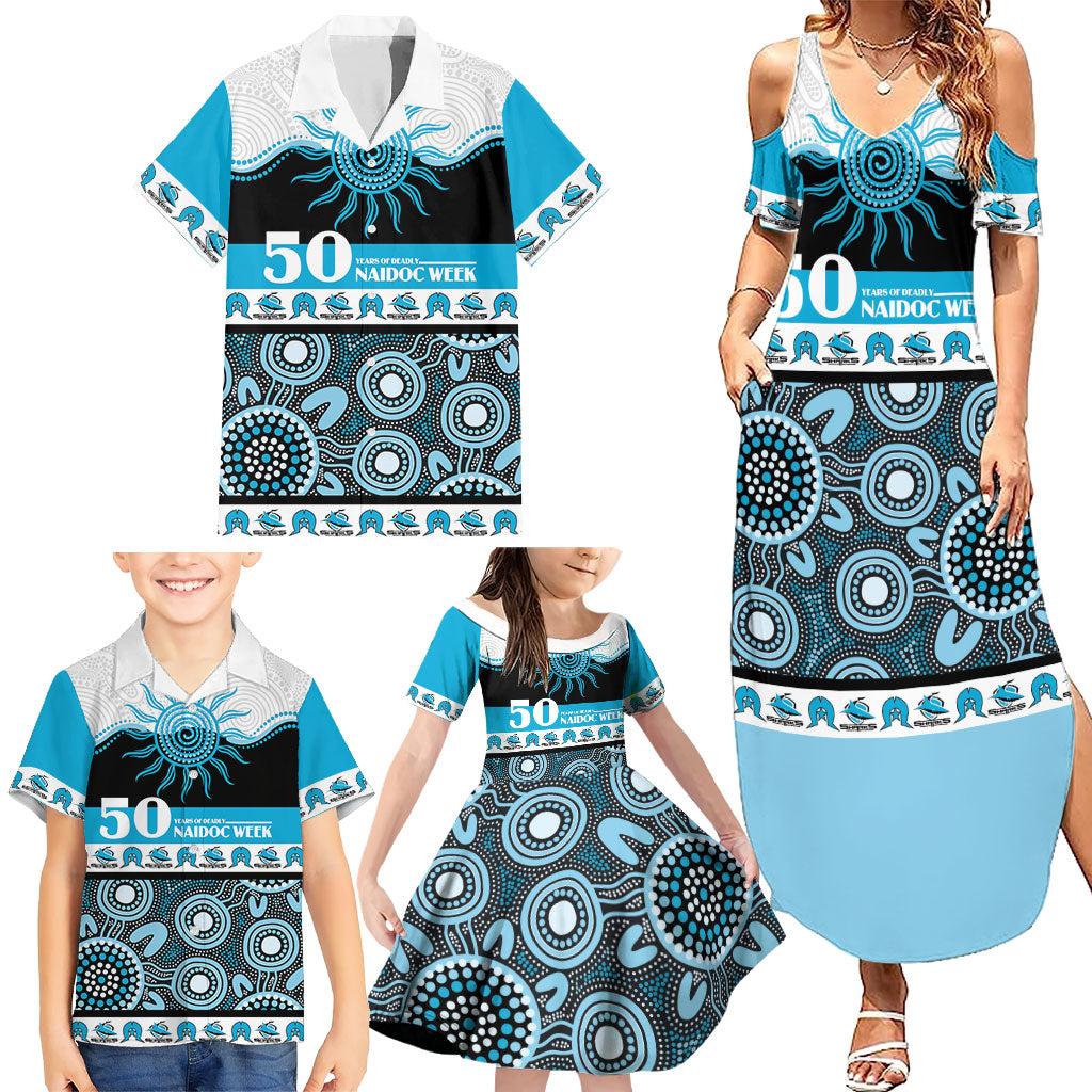 Sharks NAIDOC Week Personalised Family Matching Summer Maxi Dress and Hawaiian Shirt Aboriginal Torres Strait Islanders Vibe