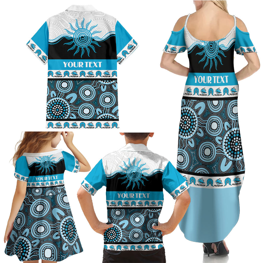 Sharks NAIDOC Week Personalised Family Matching Summer Maxi Dress and Hawaiian Shirt Aboriginal Torres Strait Islanders Vibe