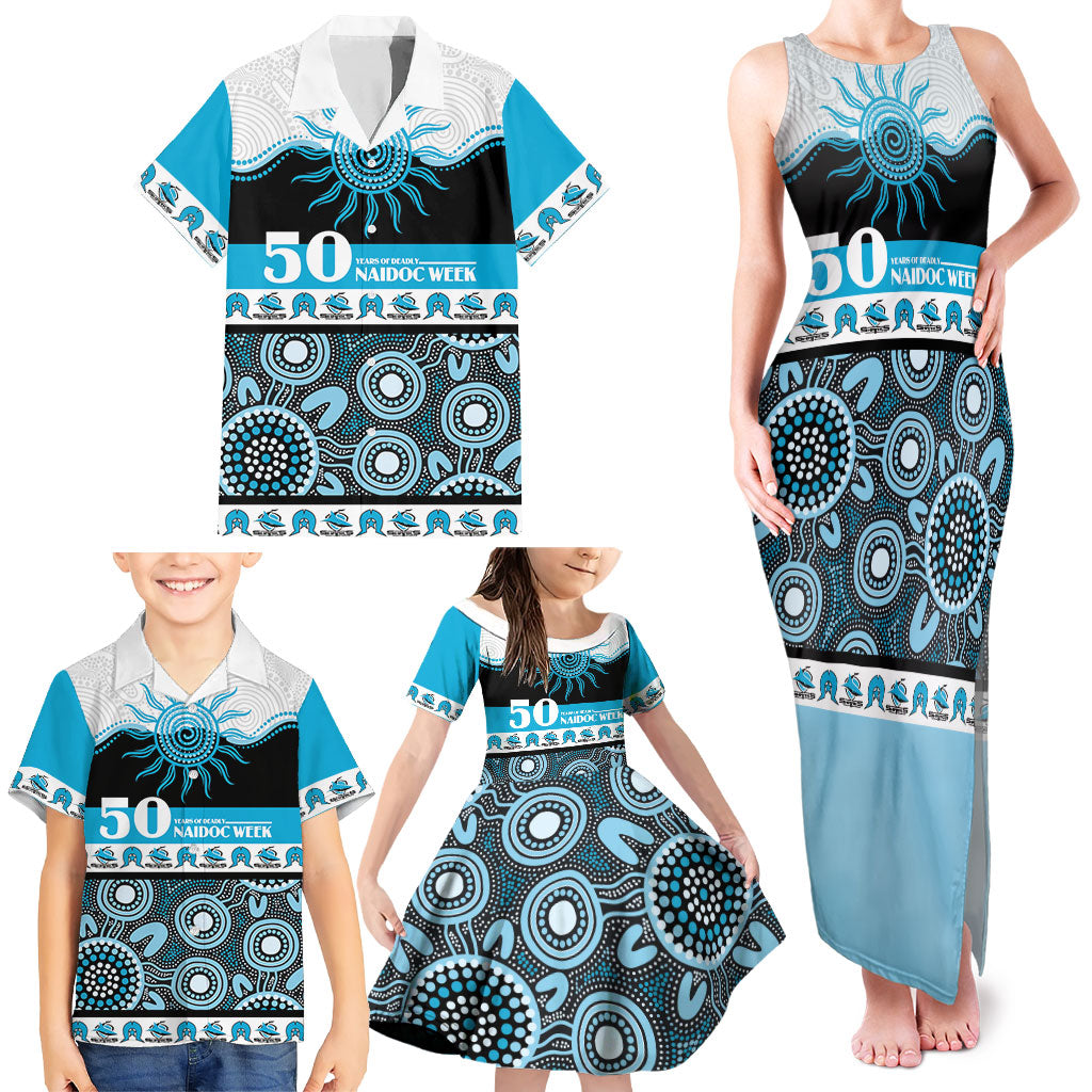 Sharks NAIDOC Week Personalised Family Matching Tank Maxi Dress and Hawaiian Shirt Aboriginal Torres Strait Islanders Vibe