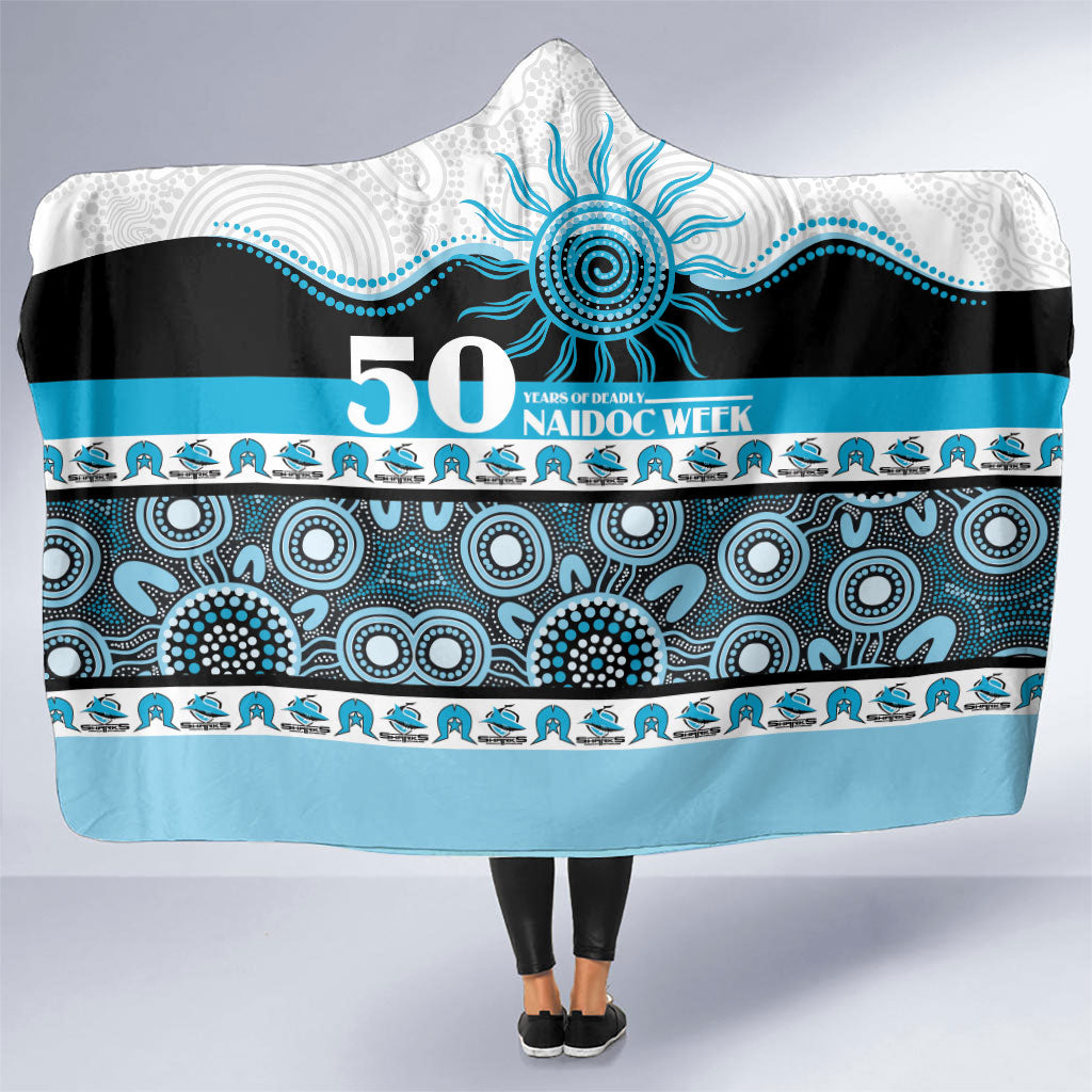 Sharks NAIDOC Week Hooded Blanket Aboriginal Torres Strait Islanders Vibe