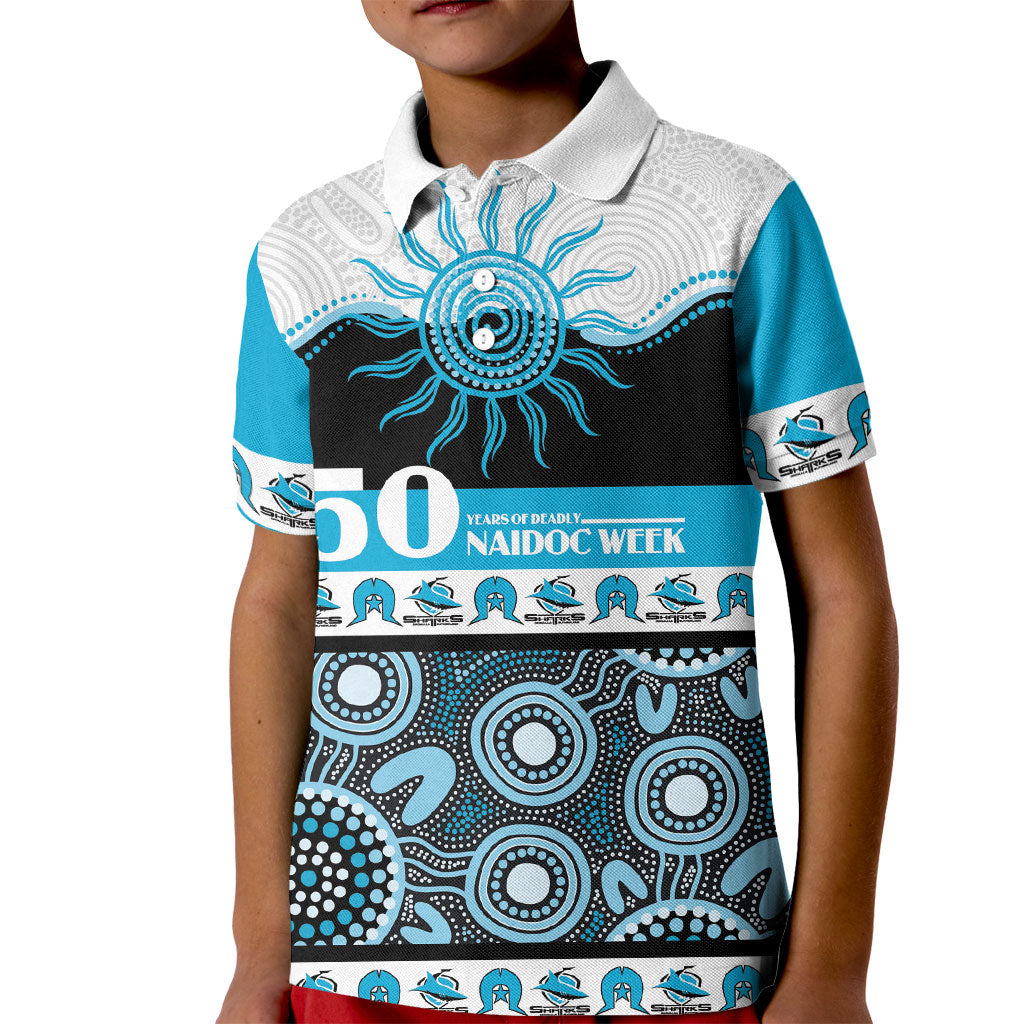 Sharks NAIDOC Week Personalised Kid Polo Shirt Aboriginal Torres Strait Islanders Vibe