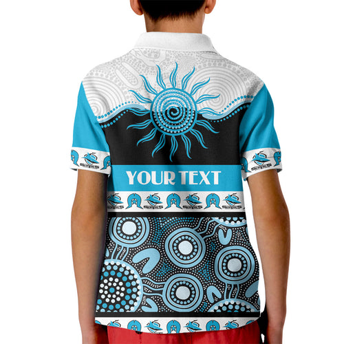 Sharks NAIDOC Week Personalised Kid Polo Shirt Aboriginal Torres Strait Islanders Vibe
