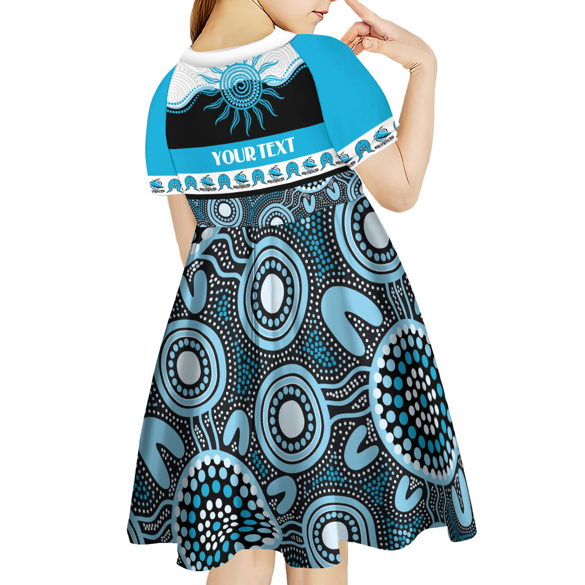 Sharks NAIDOC Week Personalised Kid Short Sleeve Dress Aboriginal Torres Strait Islanders Vibe