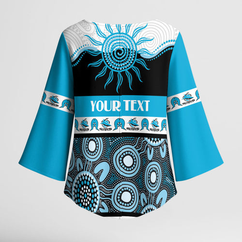 Sharks NAIDOC Week Personalised Kimono Sleeve Blouse Aboriginal Torres Strait Islanders Vibe