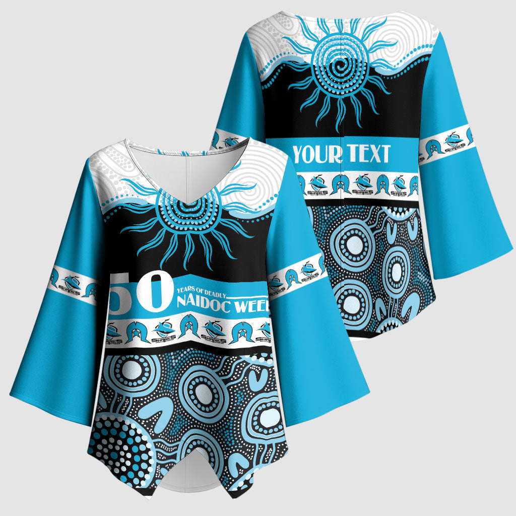 Sharks NAIDOC Week Personalised Kimono Sleeve Blouse Aboriginal Torres Strait Islanders Vibe