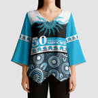 Sharks NAIDOC Week Personalised Kimono Sleeve Blouse Aboriginal Torres Strait Islanders Vibe