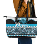 Sharks NAIDOC Week Leather Tote Bag Aboriginal Torres Strait Islanders Vibe