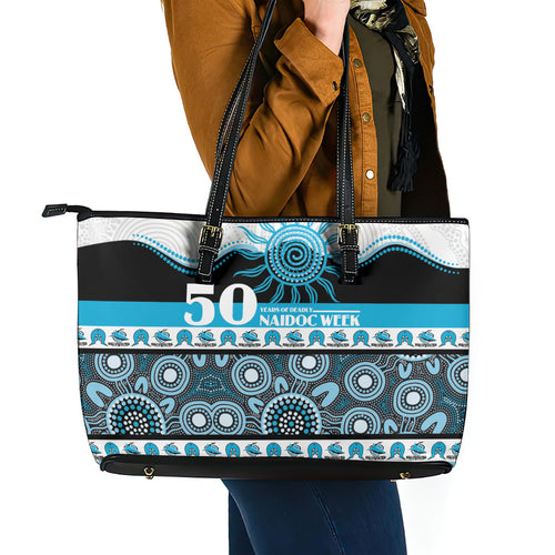 Sharks NAIDOC Week Leather Tote Bag Aboriginal Torres Strait Islanders Vibe