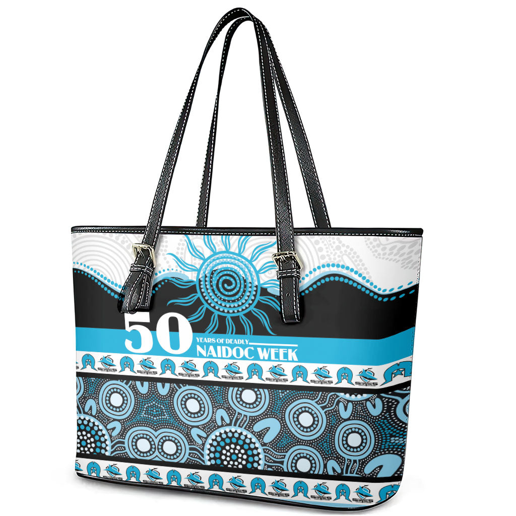 Sharks NAIDOC Week Leather Tote Bag Aboriginal Torres Strait Islanders Vibe