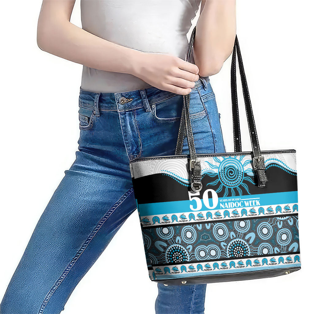 Sharks NAIDOC Week Leather Tote Bag Aboriginal Torres Strait Islanders Vibe