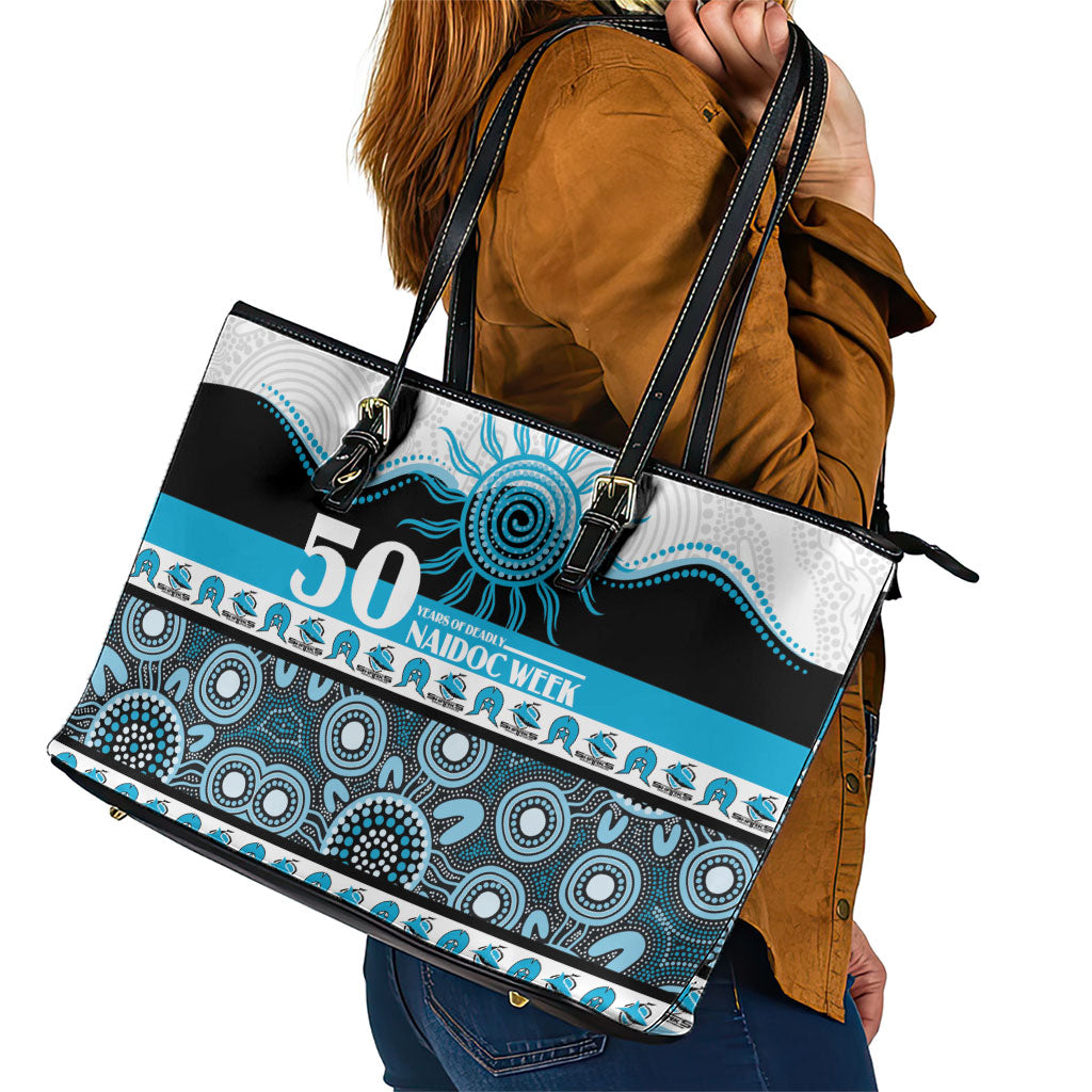 Sharks NAIDOC Week Leather Tote Bag Aboriginal Torres Strait Islanders Vibe