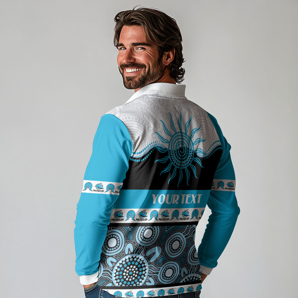 Sharks NAIDOC Week Personalised Long Sleeve Polo Shirt Aboriginal Torres Strait Islanders Vibe