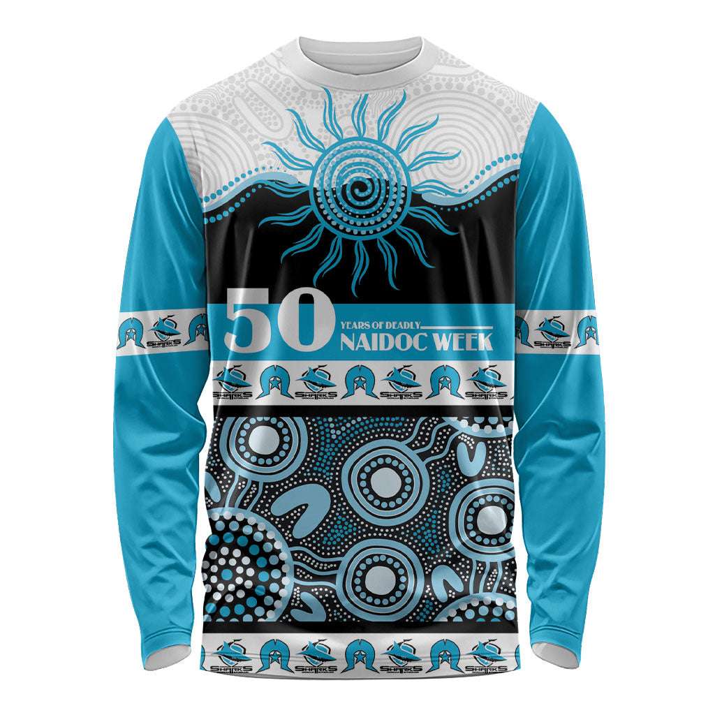 Sharks NAIDOC Week Personalised Long Sleeve Shirt Aboriginal Torres Strait Islanders Vibe