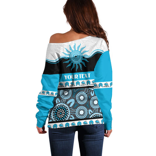Sharks NAIDOC Week Personalised Off Shoulder Sweater Aboriginal Torres Strait Islanders Vibe
