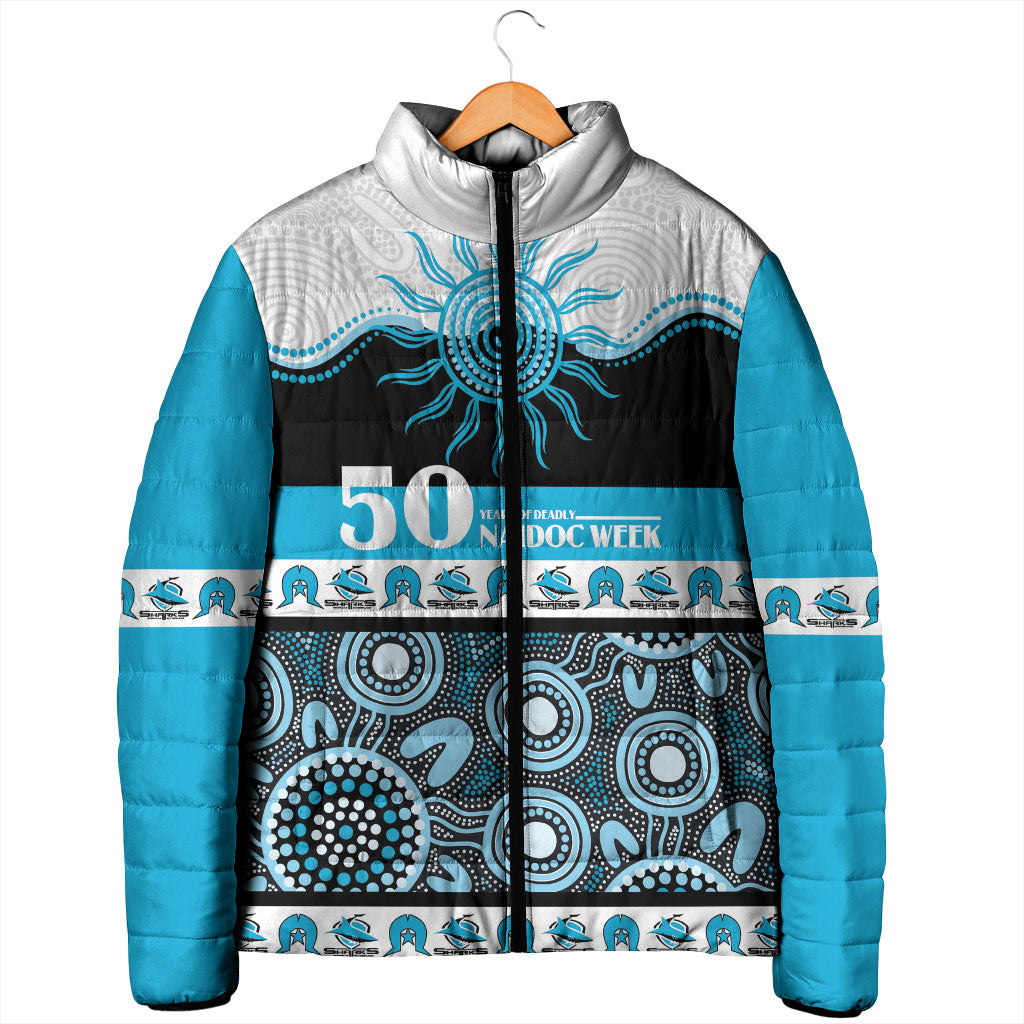 Sharks NAIDOC Week Personalised Padded Jacket Aboriginal Torres Strait Islanders Vibe