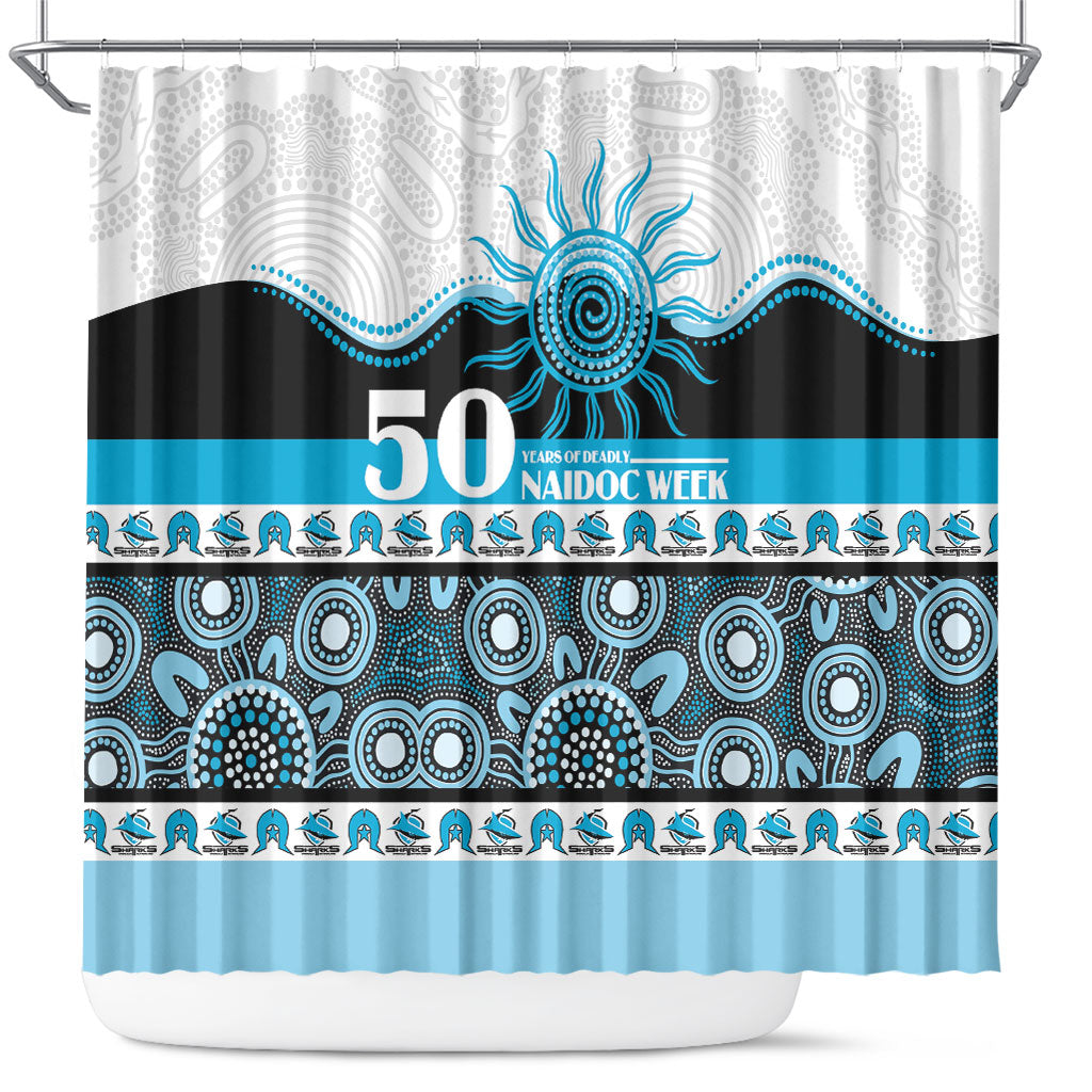 Sharks NAIDOC Week Shower Curtain Aboriginal Torres Strait Islanders Vibe