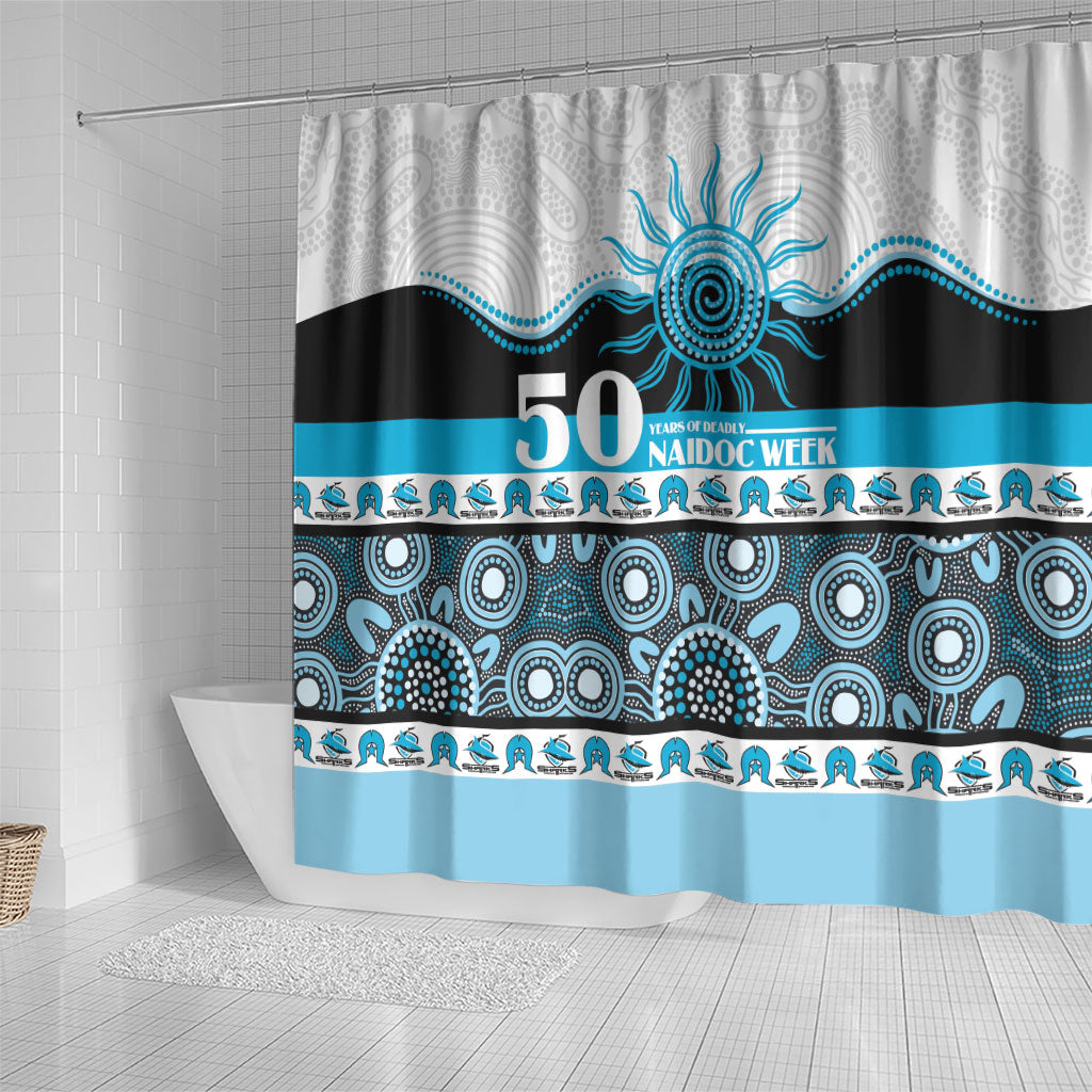 Sharks NAIDOC Week Shower Curtain Aboriginal Torres Strait Islanders Vibe