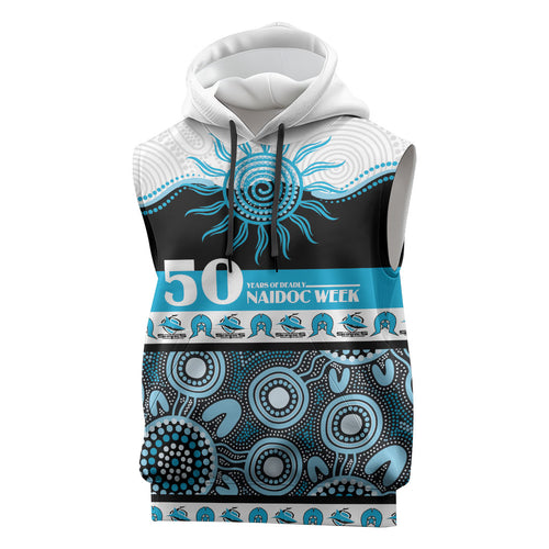 Sharks NAIDOC Week Personalised Sleeveless Hoodie Aboriginal Torres Strait Islanders Vibe