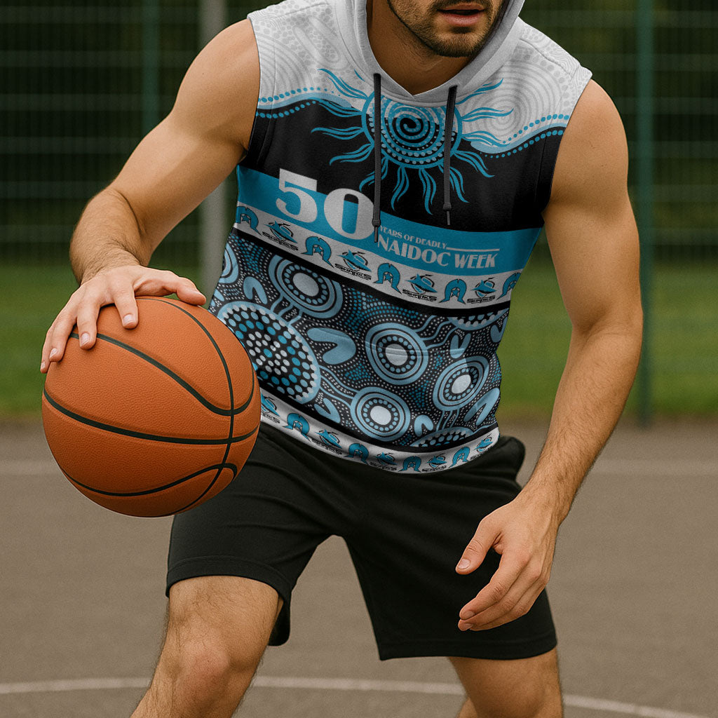 Sharks NAIDOC Week Personalised Sleeveless Hoodie Aboriginal Torres Strait Islanders Vibe
