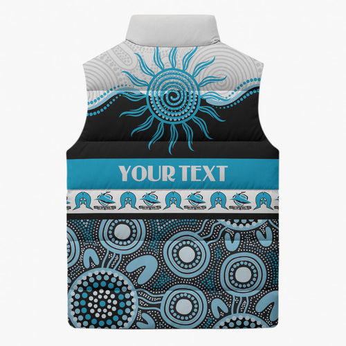 Sharks NAIDOC Week Personalised Sleeveless Puffer Jacket Aboriginal Torres Strait Islanders Vibe