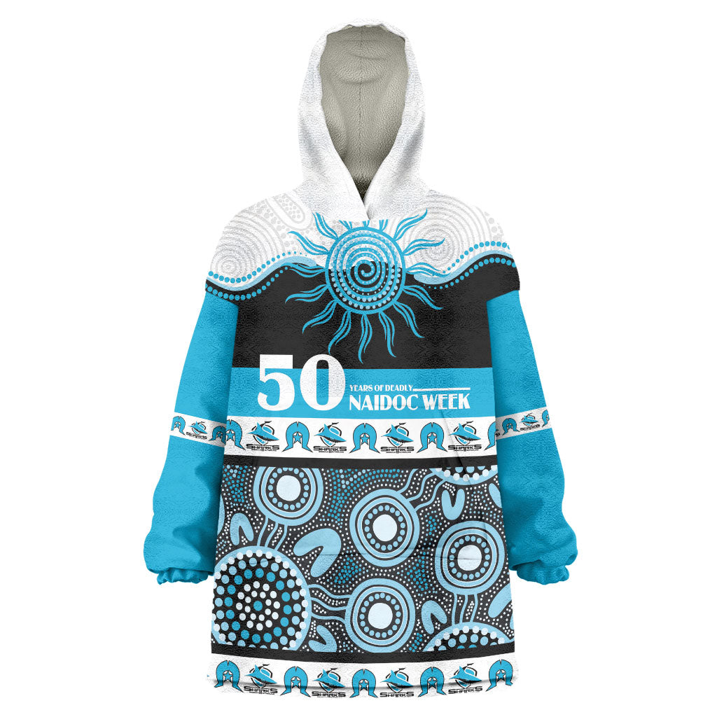 Sharks NAIDOC Week Personalised Wearable Blanket Hoodie Aboriginal Torres Strait Islanders Vibe