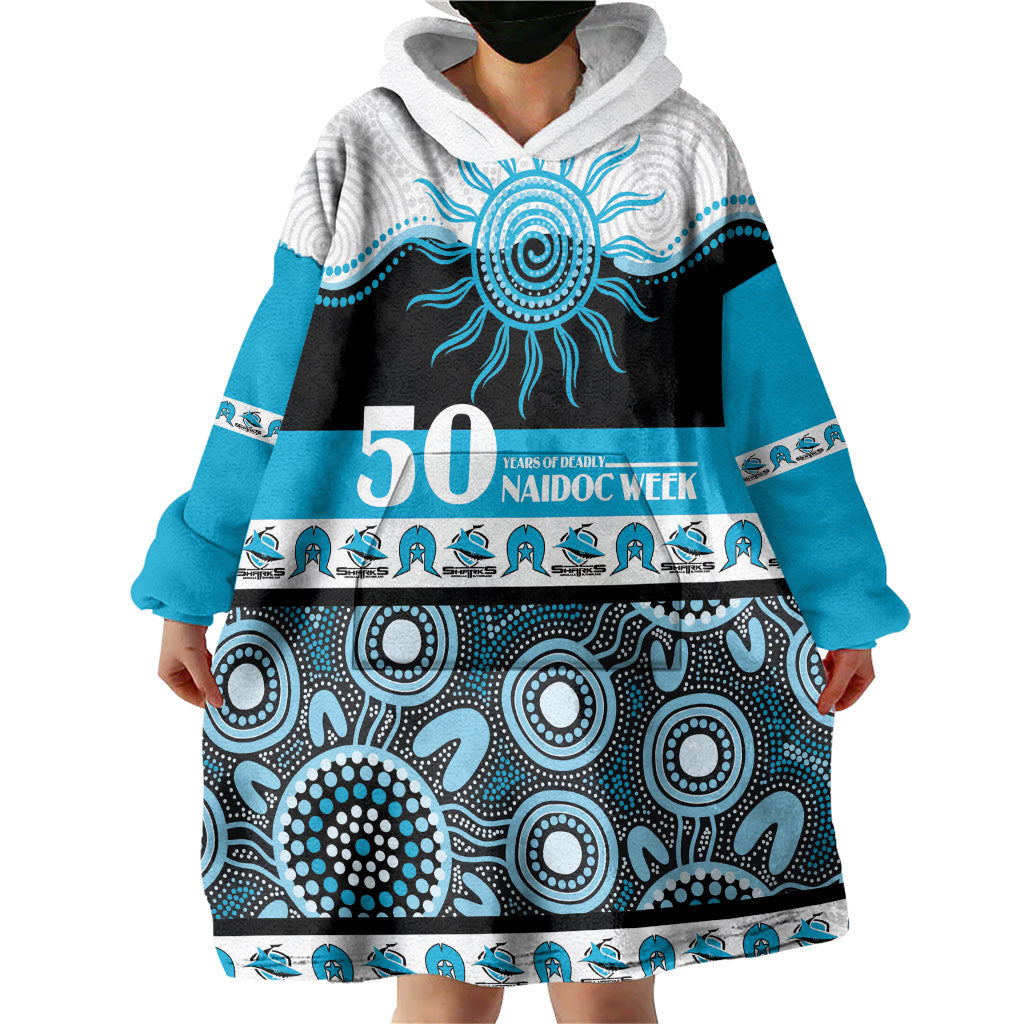 Sharks NAIDOC Week Personalised Wearable Blanket Hoodie Aboriginal Torres Strait Islanders Vibe