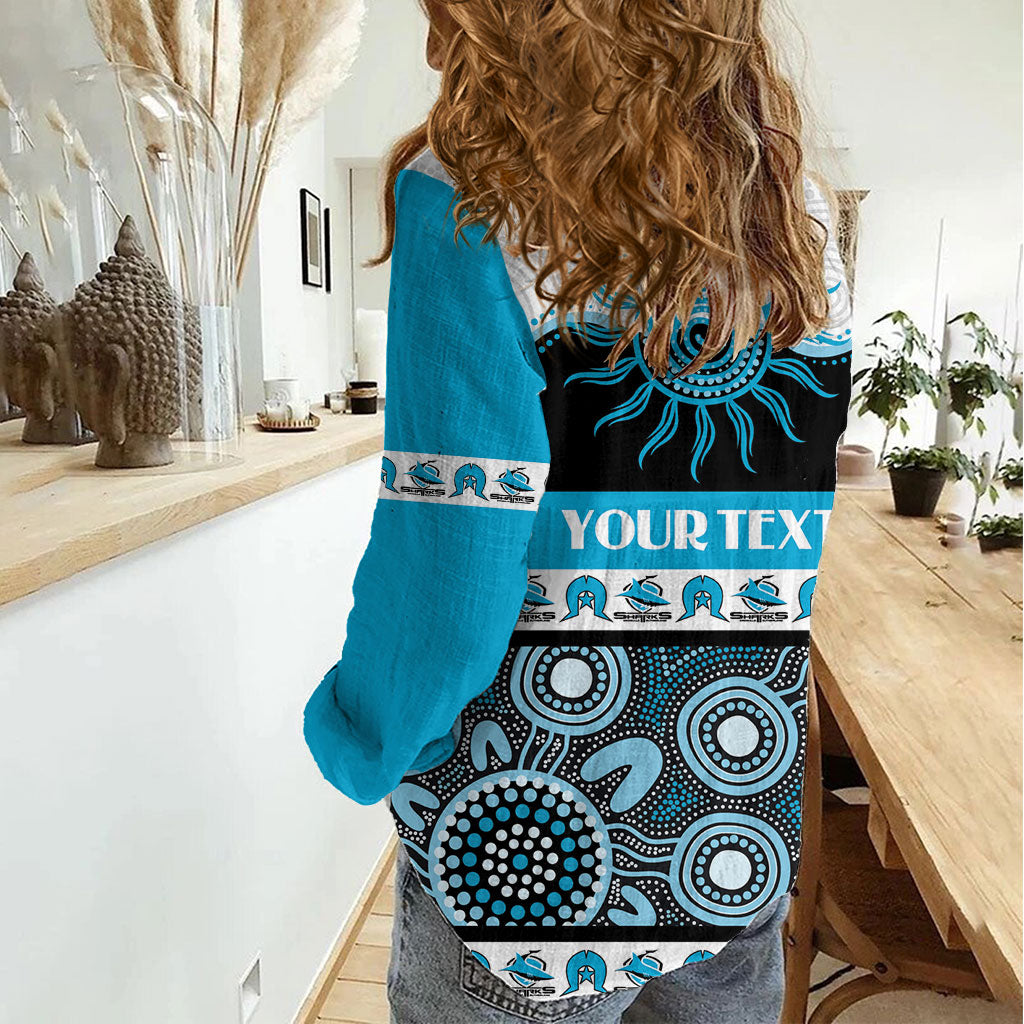 Sharks NAIDOC Week Personalised Women Casual Shirt Aboriginal Torres Strait Islanders Vibe