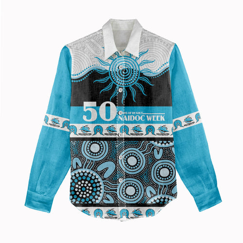 Sharks NAIDOC Week Personalised Women Casual Shirt Aboriginal Torres Strait Islanders Vibe