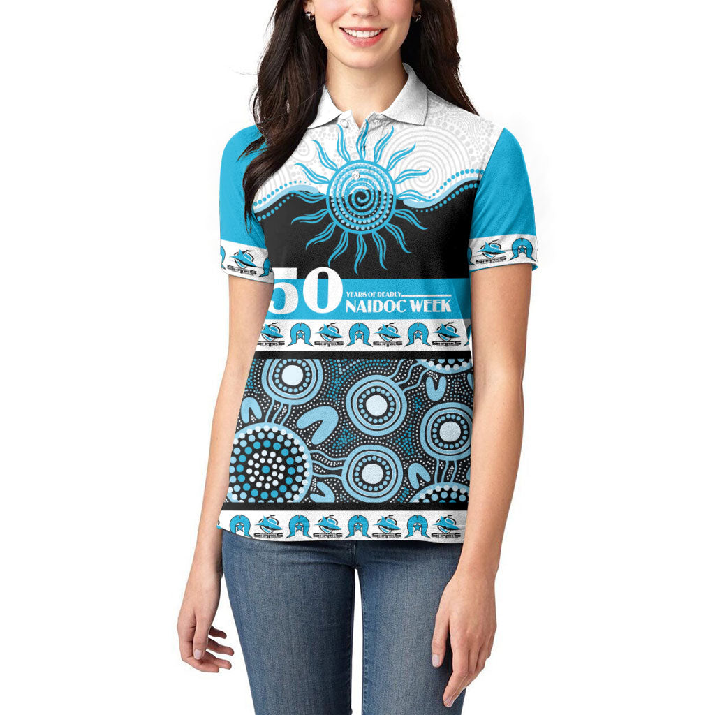 Sharks NAIDOC Week Personalised Women Polo Shirt Aboriginal Torres Strait Islanders Vibe