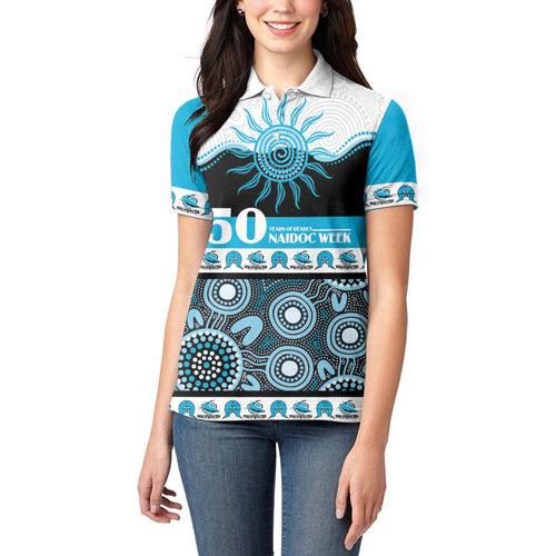 Sharks NAIDOC Week Personalised Women Polo Shirt Aboriginal Torres Strait Islanders Vibe
