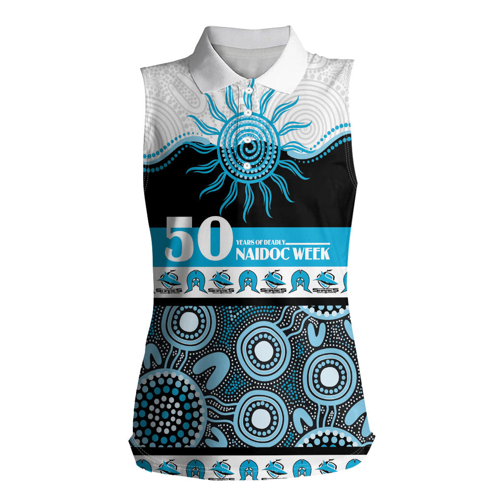 Sharks NAIDOC Week Personalised Women Sleeveless Polo Shirt Aboriginal Torres Strait Islanders Vibe