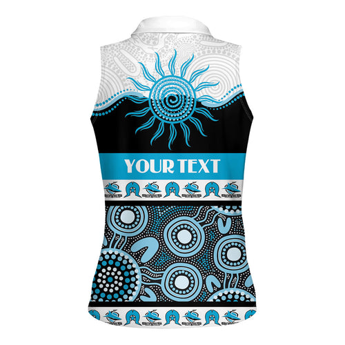 Sharks NAIDOC Week Personalised Women Sleeveless Polo Shirt Aboriginal Torres Strait Islanders Vibe