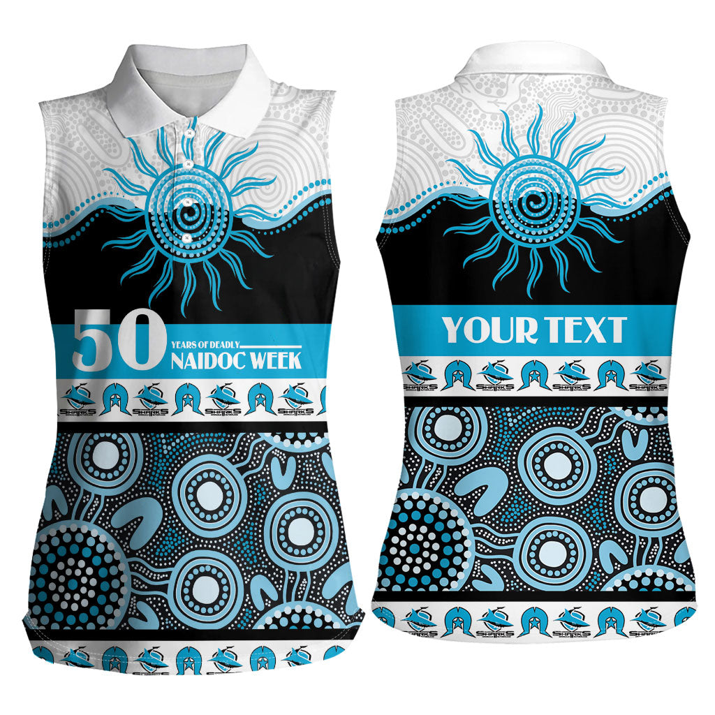 Sharks NAIDOC Week Personalised Women Sleeveless Polo Shirt Aboriginal Torres Strait Islanders Vibe
