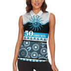 Sharks NAIDOC Week Personalised Women Sleeveless Polo Shirt Aboriginal Torres Strait Islanders Vibe