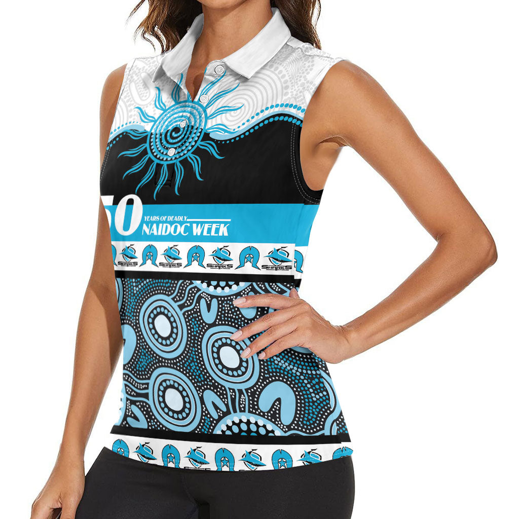 Sharks NAIDOC Week Personalised Women Sleeveless Polo Shirt Aboriginal Torres Strait Islanders Vibe