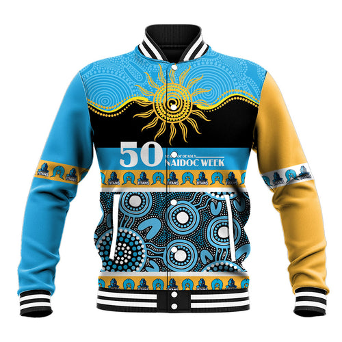 Titans NAIDOC Week Personalised Baseball Jacket Aboriginal Torres Strait Islanders Vibe