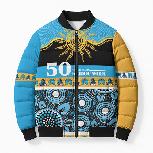 Titans NAIDOC Week Personalised Bomber Puffer Jacket Aboriginal Torres Strait Islanders Vibe