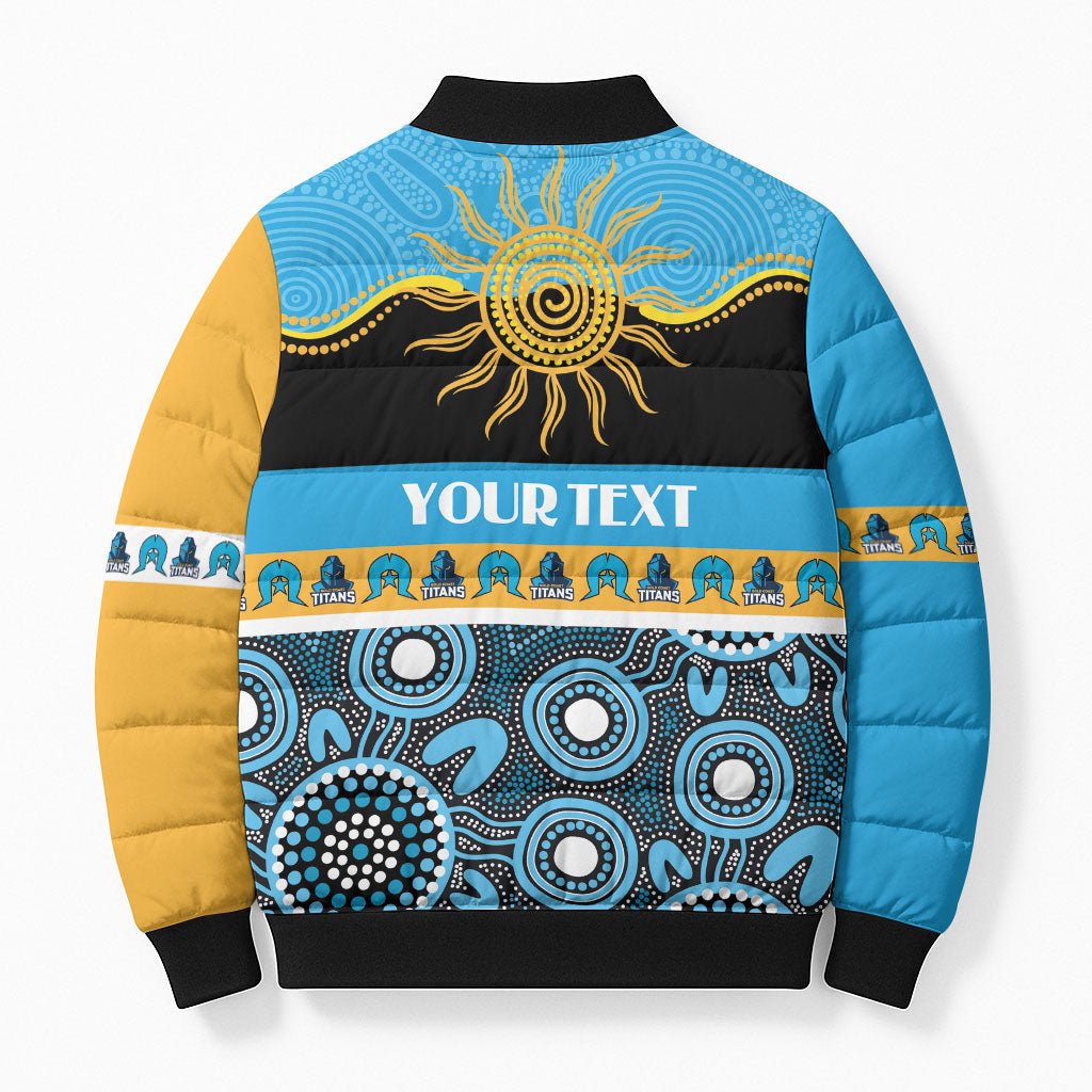 Titans NAIDOC Week Personalised Bomber Puffer Jacket Aboriginal Torres Strait Islanders Vibe